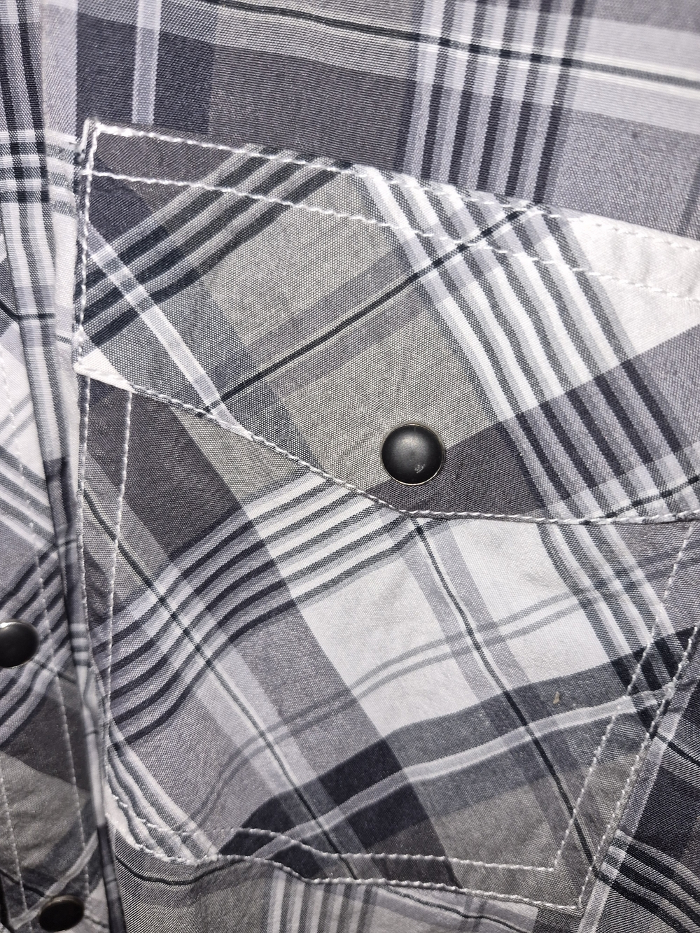 Reclaimed Vintage Black & White Plaid Button-Down Shirt - Picture 2 of 5